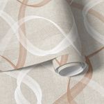 Papel de Parede Linhas Onduladas (Tons de Bege)