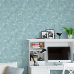 Papel de Parede Floral Delicadas (Azul)