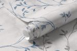 Papel de Parede Flores Retro (Azul)