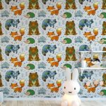 Papel de Parede Infantil Animais Fofos 