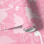 Papel de Parede Dinossauros (Rosa)