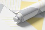 Papel de Parede Triângulos Amarelo e Cinza (Grande)