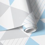 Papel de Parede Triângulos Azul e Cinza (Grande)