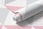 Papel de Parede Triângulos Rosa e Cinza (Grande)