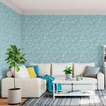 Papel de Parede Floral Delicadas (Azul)