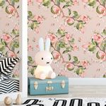 Papel de Parede Flores Delicadas Tons de Rosa 