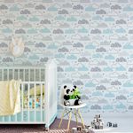 Papel de Parede Infantil Nuvens Tons de Azul 
