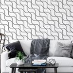 Papel de Parede Geométrico (Branco e Cinza)