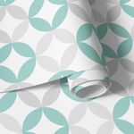 Papel de Parede Infantil Círculos Abstratos (Verde e Cinza)