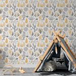 Papel de Parede Cactos Variados Infantil (Amarelo)