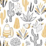 Papel de Parede Cactos Variados Infantil (Amarelo)