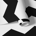 Papel de Parede Chevron (Preto e Branco)