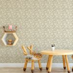 Papel de Parede Flores Delicadas (Bege)