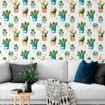 Papel de Parede Cactos Variados Verdes