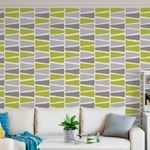 Papel de Parede Triângulos Abstrato (Cinza e Verde)