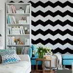 Papel de Parede Chevron (Preto e Branco)