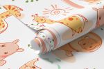 Papel de Parede Infantil Animais Safari (Branco)