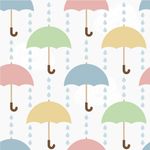 Papel de Parede Infantil Guarda Chuva Colorido 