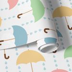 Papel de Parede Infantil Guarda Chuva Colorido 