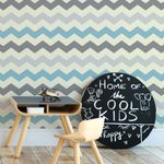 Papel de Parede Chevron (Azul e Cinza)