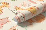 Papel de Parede Infantil Animais Safari 
