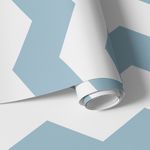 Papel de Parede Chevron Grande (Azul)