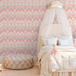 Papel de Parede Setas Cinzas e Rosas 