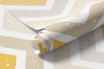 Papel de Parede Chevron Amarelo Manchado 