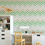 Papel de Parede Chevron Manchado Verde 