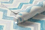 Papel de Parede Chevron Giz Azul