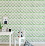 Papel de Parede Chevron Giz Verde