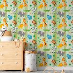 Papel de Parede Infantil Safari Animais 