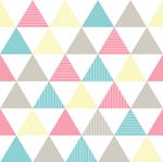 Papel de Parede Triângulos Rosa, Azul e Amarelo
