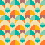Papel de Parede Retro Círculos Coloridos