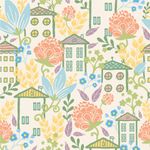 Papel de Parede Casinhas com Flores