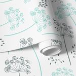 Papel de Parede Dente de Leão (Verde e Cinza)