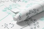 Papel de Parede Dente de Leão (Verde e Cinza)