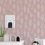 Papel de Parede Galhos Brancos com Fundo Rosa