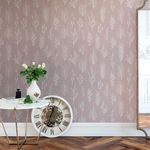Papel de Parede Galhos Brancos com Fundo Rosa