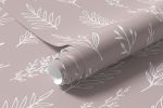 Papel de Parede Galhos Brancos com Fundo Rosa