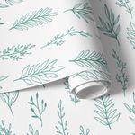 Papel de Parede Galhos Azul com Fundo Branco