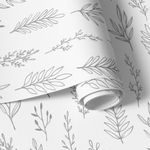 Papel de Parede Galhos Cinza e Branco