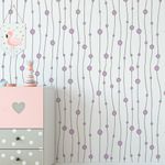 Papel de Parede Linhas e Bolinhas Lilás