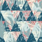 Papel de Parede Triângulos com Coqueiros Abstratos