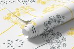 Papel de Parede Dente de Leão (Amarelo e Cinza)