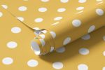Papel de Parede Amarelo com Poá Branco