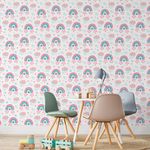 Papel de Parede Infantil Arco-íris Rosa Delicados