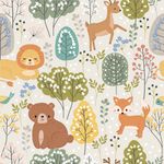 Papel de Parede Infantil Floresta com Animais