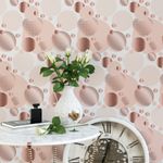 Papel de Parede Bolas Silver Rose Abstrato