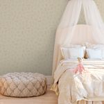 Papel de Parede Flores Delicadas Minimalistas Bege
